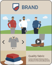 Shoppable branding format use of AVIOU